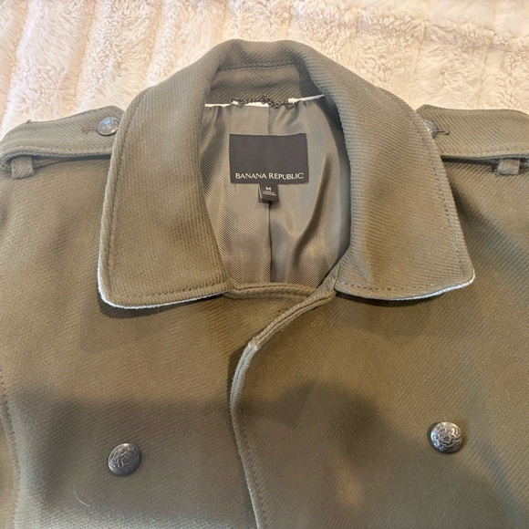 Banana Republic Olive Double-Breasted Pea Coat - Picture 7 of 7